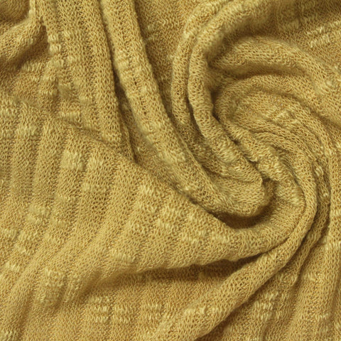 Khaki Textured-Dot Rib Knit, Poly-Viscose