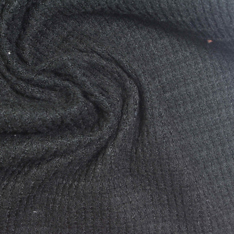 Brushed Polyester Stretch Waffle Knit Fabric, 200 gsm, 160 cm — Grey
