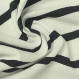 Black Horizontal-Stripe Jersey Knit, Polyester — photo 2