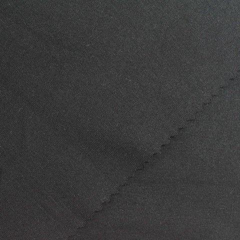 Viscose Nylon Stretch Ponte Knit Fabric, 420 gsm, 160 cm — Black