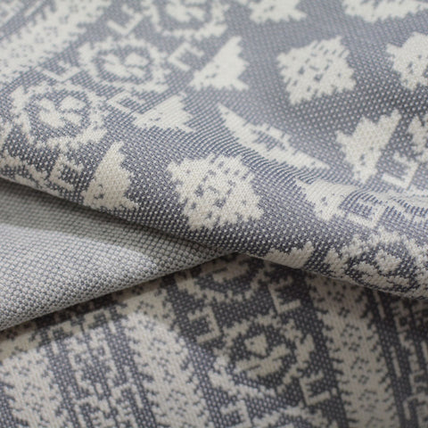 Grey Floral Jacquard, Acrylic-Poly