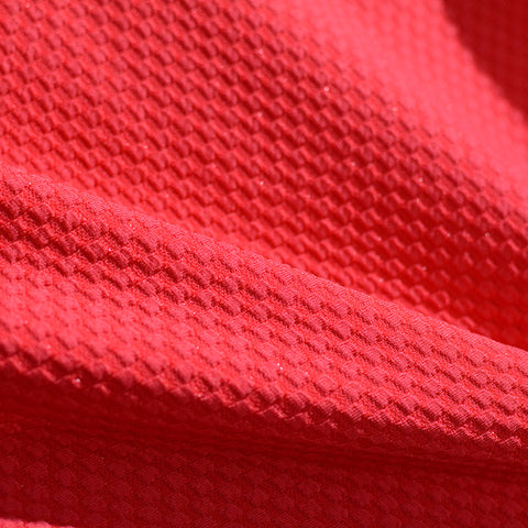 Jacquard Polyester Stretch Knit Fabric, 200 gsm, 160 cm — Red