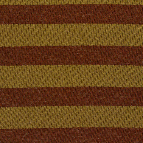 Brown Vertical-Stripe Rib Knit, Poly-Viscose