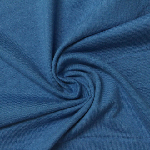 Cotton Polyester Jersey Knit Fabric, 174 gsm, 160 cm — Blue