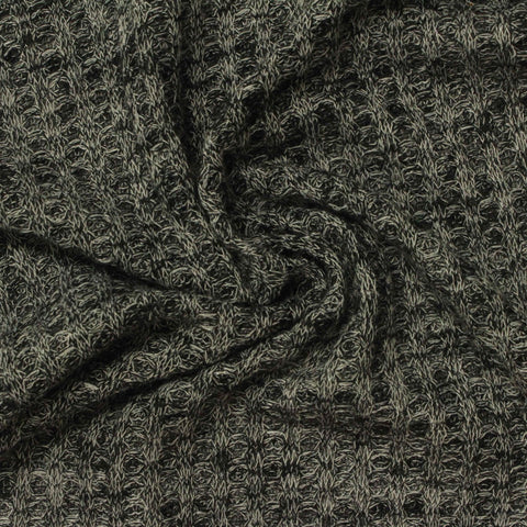Heather Grey Marl Waffle Knit, Viscose-Poly
