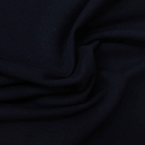 Dark Blue Check French Terry, Cotton-Poly