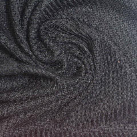 Brushed Viscose Polyester Stretch Rib Knit Fabric, 192 gsm, 150 cm — Grey