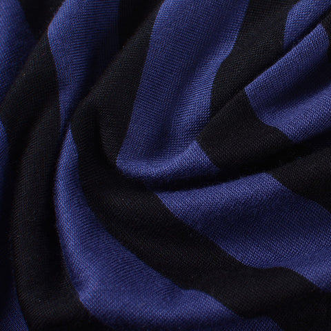 Black Stripes Jersey Knit, Viscose, 140 gsm