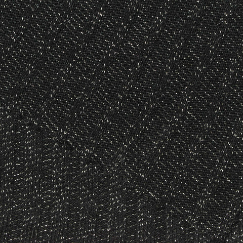 Black Marl Rib Knit, Poly-Metallic, 180 gsm