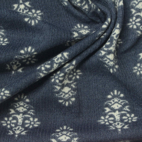 White Floral Pointelle Knit, Polyester