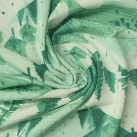 Green Geometric Jersey Knit, Modal