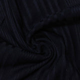 Brushed Polyester Stretch Rib Knit Fabric, 220 gsm — Navy — photo 2