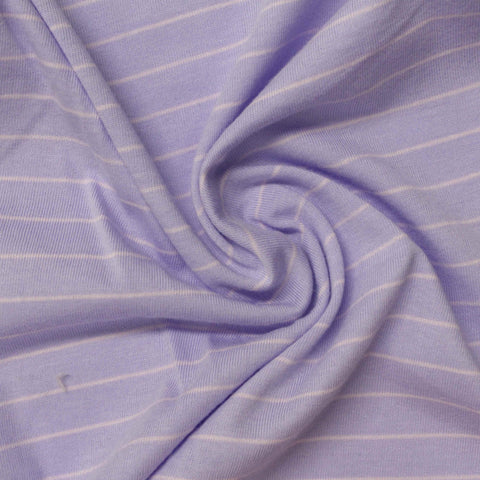 Purple Horizontal-Stripe Jersey Knit, 165 gsm