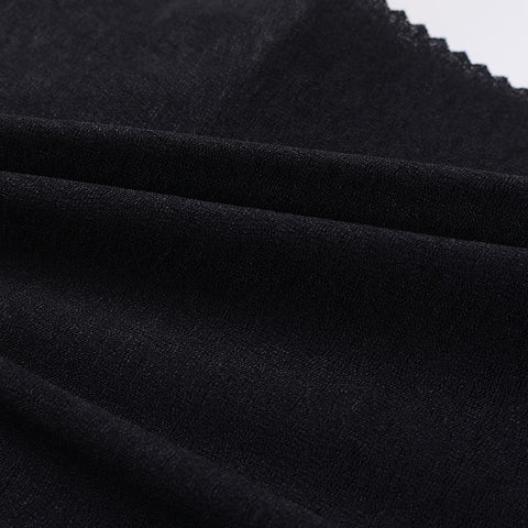 100% Polyester Interlock Knit Fabric, 120 gsm, 160 cm — Black