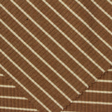 Brown Horizontal-Stripe Rib Knit, Poly-Viscose — photo 2