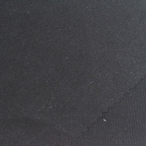 Polyester Stretch Rib Knit Fabric, 270 gsm, 155 cm — Black