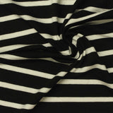 Black Horizontal-Stripe Jersey Knit, Viscose — photo 2