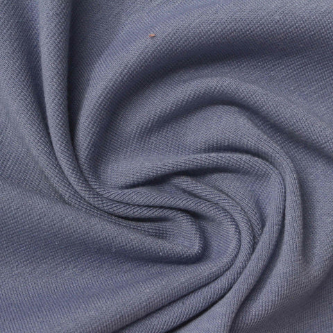 Blue-Grey Heather Rib Knit, Poly-Cotton