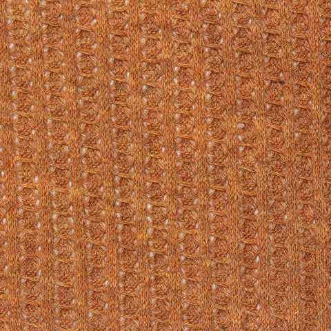 Warm Brown Openwork Waffle Knit, Poly-Viscose