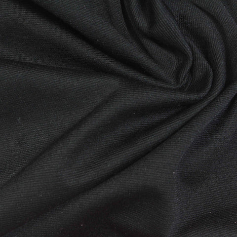 Ponte Knit Fabric, 230 gsm, 150 cm — Black