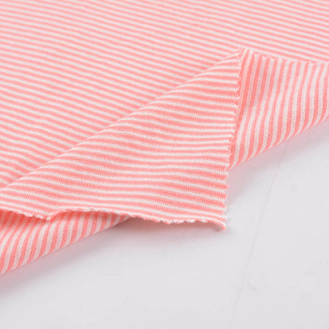 Light Pink Stripe Rib Knit, Cotton
