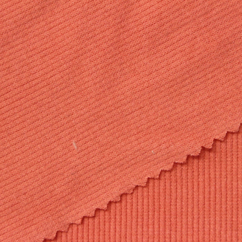 Cotton Polyester Stretch Rib Knit Fabric, 290 gsm — Orange