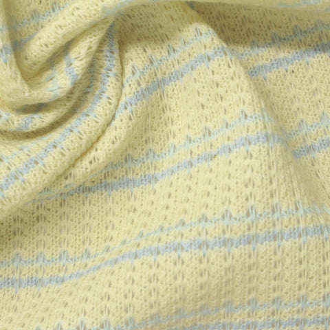 Yellow Horizontal-Stripe Jersey Knit, Poly-Cotton, 248 gsm