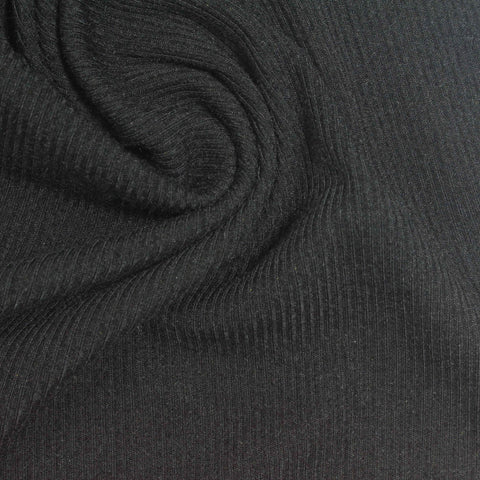 Polyester Stretch Rib Knit Fabric, 280 gsm, 140 cm — Grey