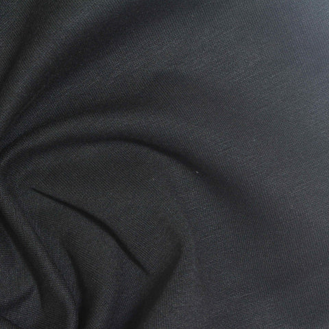 Viscose Polyester Stretch Scuba Knit Fabric, 220 gsm, 160 cm — Black