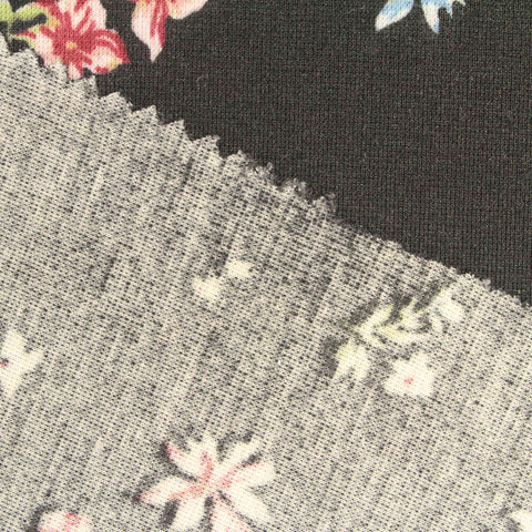 Pink Floral Ponte Knit, Polyester