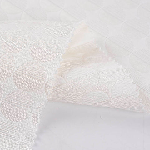White Tone-on-Tone Circle Jacquard, Polyester