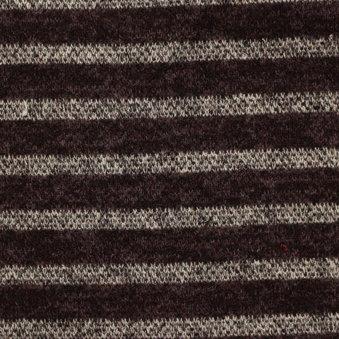 Dark Brown Horizontal-Stripe Knit, Poly-Viscose, 253 gsm