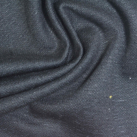 Dark Grey Heathered-Marl Scuba Knit, Linen-Cotton