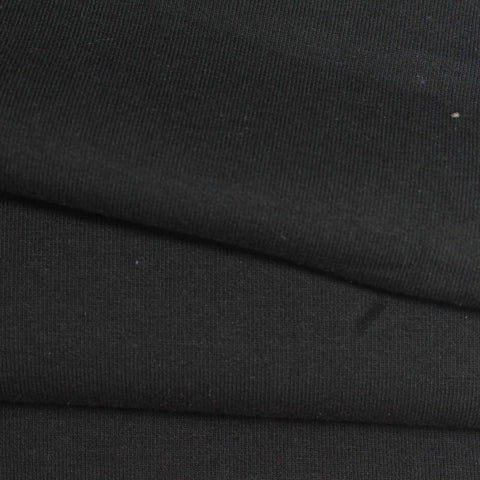 Polyester Cotton Stretch Scuba Knit Fabric, 380 gsm, 160 cm — Black
