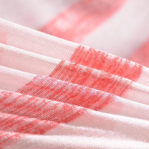 Marled Red Horizontal-Stripe Chunky Knit, Poly-Viscose