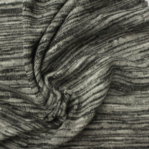 Grey Marl Chunky Knit, Viscose-Poly, 175 gsm
