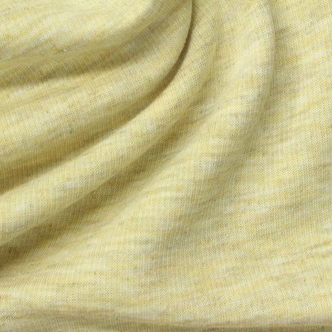 Yellow Marl Rib Knit, Poly-Cotton, 330 gsm