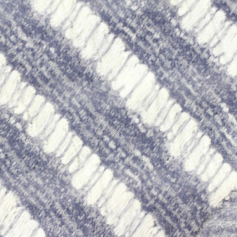 Blue Textured-Stripe Chunky Knit, Polyester, 185 gsm