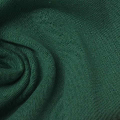 Brushed Polyester Cotton French Terry Fabric, 170 gsm, 155 cm — Green