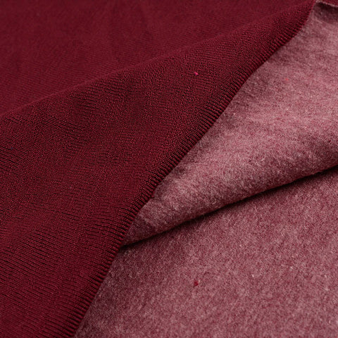 Brushed Polyester Stretch Interlock Knit Fabric, 620 gsm, 145 cm — Red