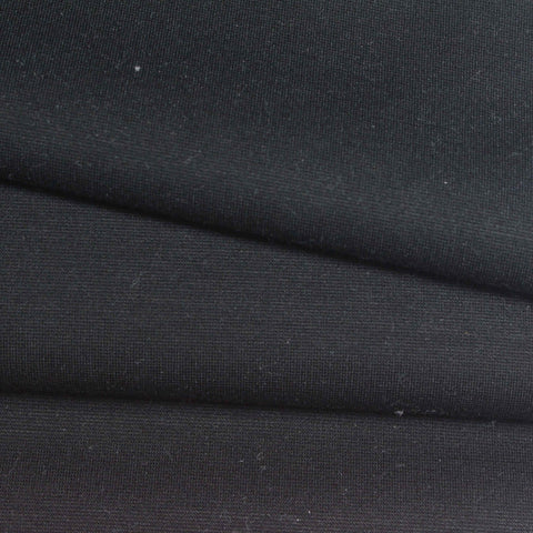 Viscose Nylon Stretch Ponte Knit Fabric, 350 gsm, 155 cm — Black