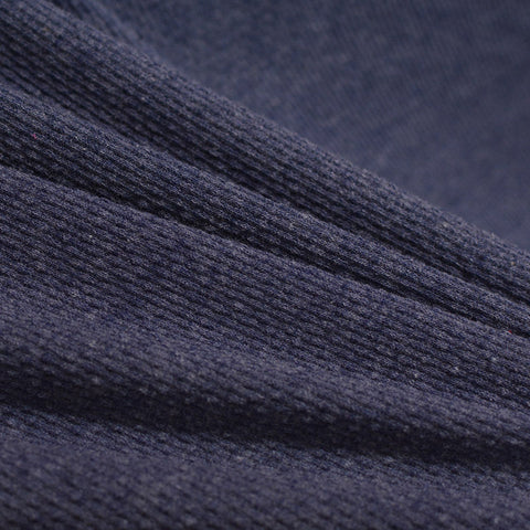 Dark Blue Heathered-Marl Chunky Knit, Poly-Cotton