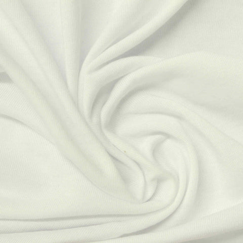 Polyester Cotton Blend Jersey Knit Fabric, 165 gsm, 190 cm — White
