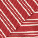 White Horizontal-Stripe Rib Knit, Poly-Viscose — photo 2