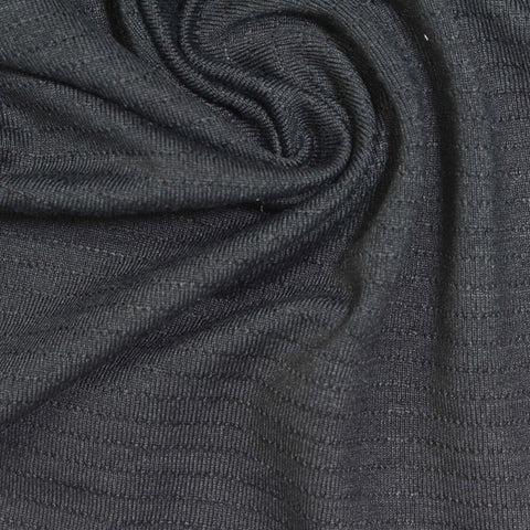 Striped Polyester Stretch Knit Fabric, 180 gsm — Black