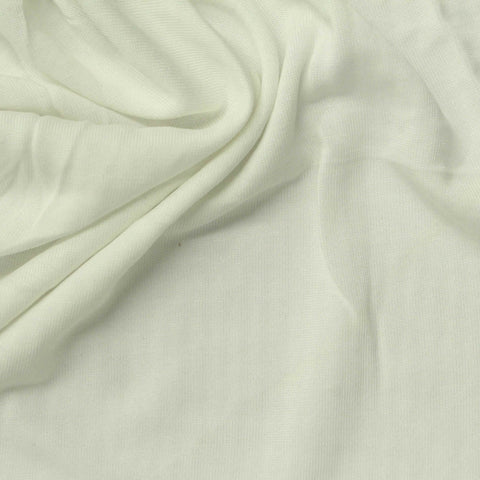 Modal Polyester Jersey Knit Fabric, 190 gsm, 165 cm — White