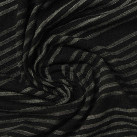 Dark Grey Stripe Milk Silk Knit, Polyester