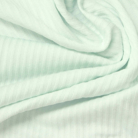 Pale Mint Rib Knit, Polyester