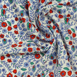 Red Flowers Woven, Viscose — photo 2