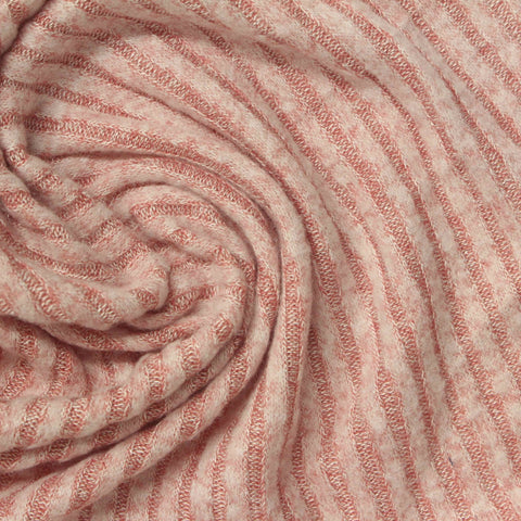 Pink Marl Rib Knit, Viscose-Poly, 165 gsm